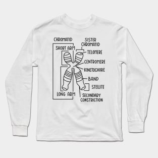 Hand Drawn Chromosome Labeled Black Long Sleeve T-Shirt